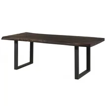 MASSIVMOEBEL24.DE MASSIVMOEBEL24 Baumtisch Mango 200x100x77 grau lackiert / U-Beine anthrazit matt FREEFORM 5 - Grau