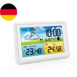 Wetterstation Funk Mit Außensensor Indoor Outdoor Thermometer Innen Außentempera