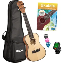 Cascha 2152 Solid Top Konzert Ukulele Bundle