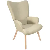 Svita Olav Sessel Ohrensessel Relaxsessel Armlehne hoher Rücken modern Beige