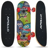 Apollo Kinderskateboard - Monsterskate GELB|ROT|GRÜN 51 CM
