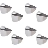 HOOZ 8x Regal-Halter Glasbodenträger verchromt - Stabile Regalhalterung für Glas- und Holzböden - inkl. Montagematerial - Wandkonsole aus Metall - Regalträger in verschiedenen Größen (S)