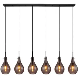 GLOBO Oskus 6-flg. 18 cm schwarz Metall, Glas
