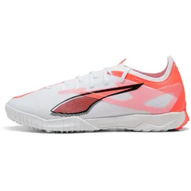 Puma Ultra 5 Match TT Fussballschuh, White Black-Glowing RED, 39 EU