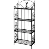 Homgoday Pflanzentreppe Blumenregal Blumenständer Pflanzenregal Blumenbank Blumentreppe Standregal für Wohnzimmer Garten Balkon Schwarz