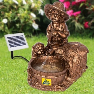 Garten BRUNNEN SOLAR TEICHPUMPE SOLAR SPRINGBRUNNEN GARTENBRUNNEN SOLAR WASSERSPIEL KNABE mit Hund am BRUNNEN Set SOLAR PUMPE TEICHPUMPE f. TERRASSE TEICH Garten GARTENTEICH Solarteichdekoration