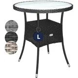 CASARIA Polyrattan Beistelltisch Ø 60 x 74 cm Schwarz