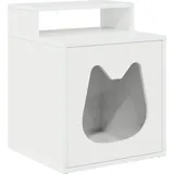 vidaXL Katzenhaus Glänzend Weiß 42,5 x 40 x 53,5 cm Holzwerkstoff - Weiß