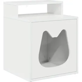 vidaXL Katzenhaus Glänzend Weiß 42,5 x 40 x 53,5 cm Holzwerkstoff - Weiß
