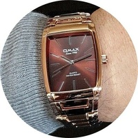 OMAX Designer, Rose Vergoldet Edelstahl, Epson Seiko Uhrwerk, Tonneau Uhr HBK843