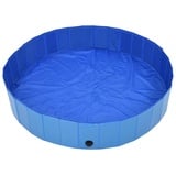 vidaXL Hundepool Faltbar Blau 160x30cm PVC Schwimmbecken Hundebad Wasserbecken