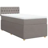 vidaXL Boxspringbett mit Matratze Taupe 100x200 cm Stoff