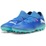 Puma Future 7 Match MG Soccer Shoe, Bluemazing White-Electric Peppermint, 43 EU