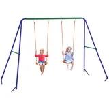 Outsunny Kinderschaukel mit Gerüst bunt 269L x 160B x 180H cm