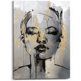 Reinders Wandbild 50 x 70 cm Golden Face Leinen Gold