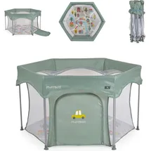 Cangaroo Laufstall Playbox klappbar Matratze Tragetasche Öffnung Reiselaufstall grün