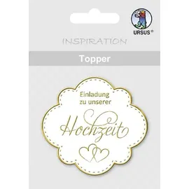 Buntpapierfabrik Ludwig Bähr Topper Einladung zu unserer Hochzeit weiß/gold
