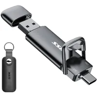 SSK USB C Externe SSD 2TB, Extreme Schneller Solid State Drive, Dual-Typ C + A USB3.2 Gen2 Datenspeicher für Android-Telefon, Laptop, Tablet, Mac, bis zu 1000MB/s