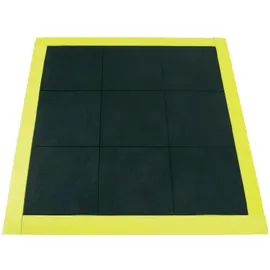 COBA Europe Arbeitsplatzmatte Gummi 0,9 m x 0,9 m schwarz/gelb