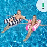 Gotrays - 2er-pack Pool-hängematten, Aufblasbare Pool-matratzen, 4-in-1 Schwimmende Liege-schwimmhängematte, Wasserhängematte, Aufblasbare Schwimmkörper Und Matratzen, Aufblasbares Pool-zubehör
