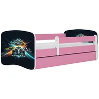 Raumhirsch furniture Kinderbett, Rosa, Holzwerkstoff, Holzwerkstoff, 1 Schubladen, 80x160