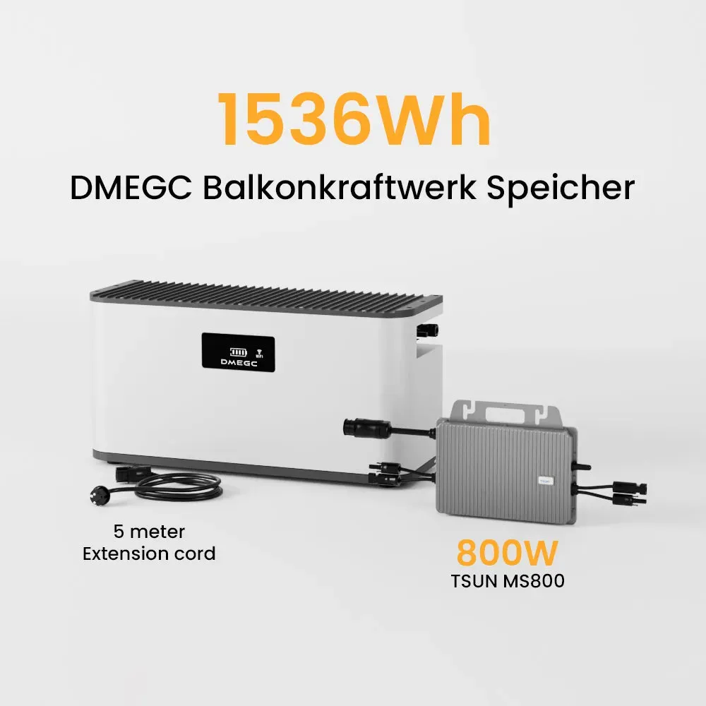 DMEGC M01 Batteriespeicher 1560Wh, mit TSUN 800W Wechselrichter