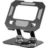 Tablet-ständer Für Den Schreibtisch, Um 360° Drehbar Und Verstellbar, Faltbarer Tablet-ständer Aus Aluminiumlegierung (schwarz).