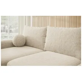 Selsey Eckcouch Chenille mit Schlaffunktion 2-Sitzer Beige