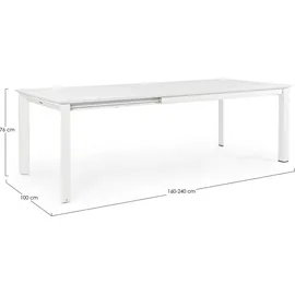 BIZZOTTO Konnor Aluminium mit Ausziehfunktion, modern, Weiß