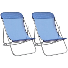 vidaXL Strandstühle 83 x 57,5 x 81 cm blau 2er Set