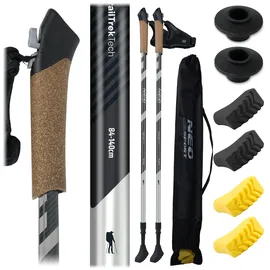 Neo-Sport Walking Stöcke 85 bis 143 cm Schwarz/Grau