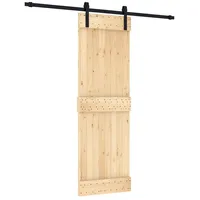 vidaXL Schiebetür rechts 70 x 210 cm Natürlich/Schwarz