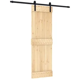 vidaXL Schiebetür rechts 70 x 210 cm Natürlich/Schwarz
