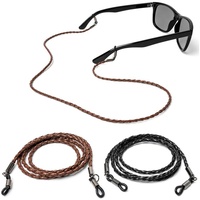 rootful. Brillenband rootful.® urban Brillenband aus Leder 2er Pack - Brillenkette, inklusive Mikrofaserbeutel und Mikrofaserputztuch braun