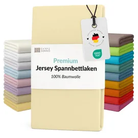 Carpe Sonno Spannbettlaken Jersey 90 x 200 - 100 x 200 - 140 x 200 - 160 x 200 - 180 x 200 - 200 x 200 cm gelb