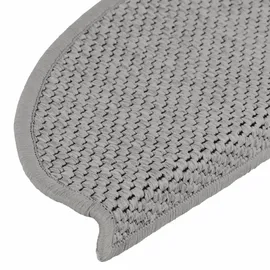 vidaXL Treppenmatten Selbstklebend Sisal-Look 15 Stk. 65x21x4 Silbern