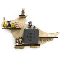 DRYSSON DIY Regal Dino individuell mit Wunschname passend für die TonieBox und Tonies TonieRegal TonieBoxRegal Tonie Box Dinosaurier Jungen Mädchen Kinder Weihnachten Geschenk