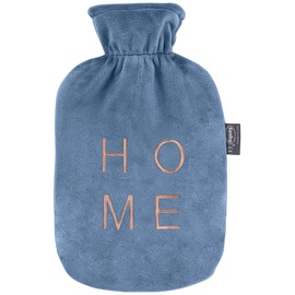Fashy Wärmflasche 2,0 L mit Plüschbezug "home", blau, 67392 58