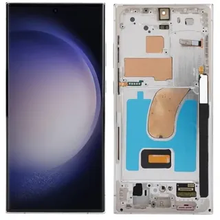 Gugxiom 2X Original für S23 Ultra, LED-LCD-Display Touchscreen-Digitizer-Baugruppe S23ultra 5G SM S918B LCD-Bildschirm-Ersatz mit Rahmen, 6,7-Zoll-Display (Silver)