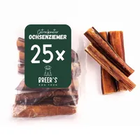 BREERs Getrocknete Ochsenziemer 20 cm für Hunde 25 Stück eigene deutsche Herstellung | Hundeleckerli Kaustange Hundesnack für große, kleine Hunde & Welpen | Kauartikel reinigt und stärkt das Gebiss