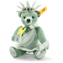 Steiff 026874 Great Escapes New York Teddybär in Geschenkbox, Baumwollsamt, 15 cm, grün
