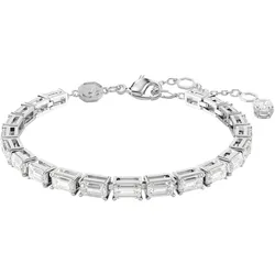 Armband SWAROVSKI "Schmuck Geschenk Matrix Tennis Armkette, 5707200", silber (metallfarben, kristallweiß, kristallweiß), Armbänder, Damen, Metall, mit Swarovski Kristall