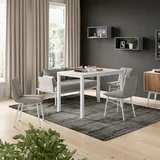 Vicco Esstisch Granny, Weiß, 120 x 70 cm ausziehbar