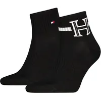Kurzsocken TOMMY HILFIGER, Herren, Gr. 39-42, schwarz, Obermaterial: 70% Baumwolle, 29% Polyamid, 1% sonstige Fasern, Socken