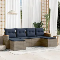 vidaXL Gartensofa-Set 6-tlg. grau