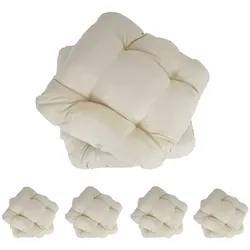 10er-Set Sitzkissen Milano, Stuhlkissen Kissen, 41x38x8cm ~ creme