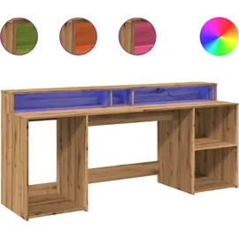vidaXL Artisan-Eiche LED-Schreibtisch 200x55x91 braun