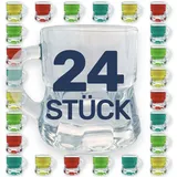 Gravidus Schnapsglas Schnapsgläser Schnaps Stamper Kurze Glas mit Henkel 2cl 24 Stück)