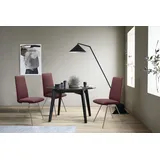 Polsterstuhl STRESSLESS "Laurel", rot (bordeaux batick, schwarz matt), B:57cm H:105cm T:60cm, Leder BATICK: BATICK ist ein leicht korrigiertes, durchgefärbtes und genarbtes Möbelleder, bei dem die meisten Unebenheiten und Spuren in der Regel entfernt wurden., Stühle, Polsterstuhl, High Back, Größe L, mit Beinen aus Stahl in Schwarz matt