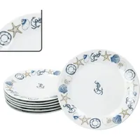 Mambocat Neptun 6er Set Kuchenteller Porzellan 6 Pers Dessert-Teller